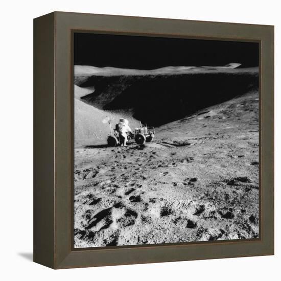 Astronaut David Scott (B193) on the Slope of Hadley Delta During Apollo 15, 1971-null-Framed Premier Image Canvas