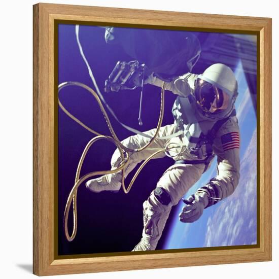 Astronaut Edward White During His 23 Minute Space Walk-null-Framed Stretched Canvas