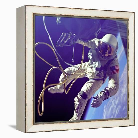 Astronaut Edward White During His 23 Minute Space Walk-null-Framed Stretched Canvas