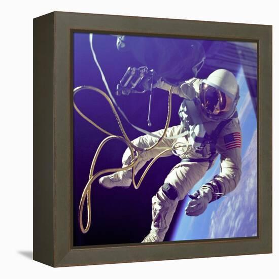 Astronaut Edward White During His 23 Minute Space Walk-null-Framed Stretched Canvas