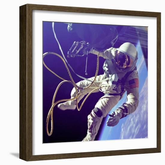 Astronaut Edward White During His 23 Minute Space Walk-null-Framed Photo