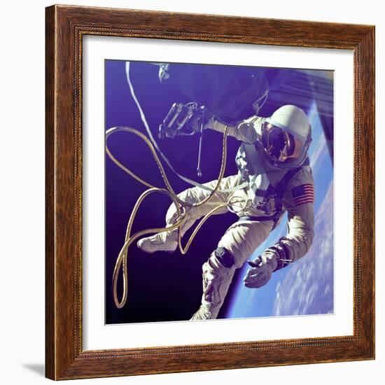 Astronaut Edward White During His 23 Minute Space Walk-null-Framed Photo