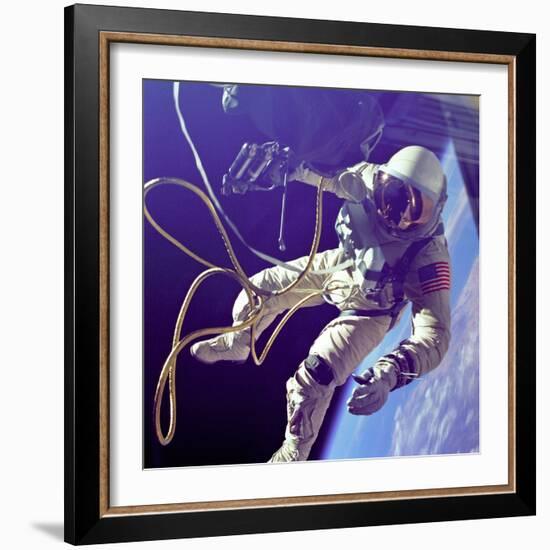 Astronaut Edward White During His 23 Minute Space Walk-null-Framed Photo