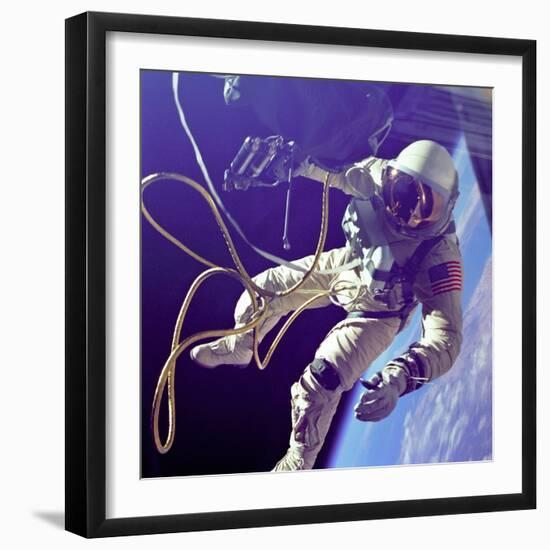 Astronaut Edward White During His 23 Minute Space Walk-null-Framed Photo