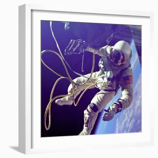 Astronaut Edward White During His 23 Minute Space Walk-null-Framed Photo