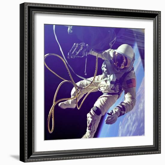 Astronaut Edward White During His 23 Minute Space Walk-null-Framed Photo