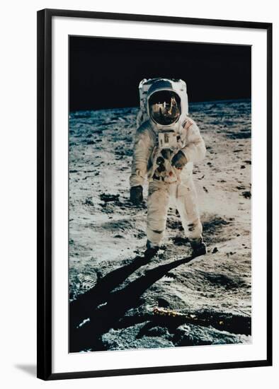 Astronaut Edwin Aldrin on the Moon, Apollo 11, July c.1969-null-Framed Art Print