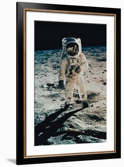 Astronaut Edwin Aldrin on the Moon, Apollo 11, July c.1969-null-Framed Art Print