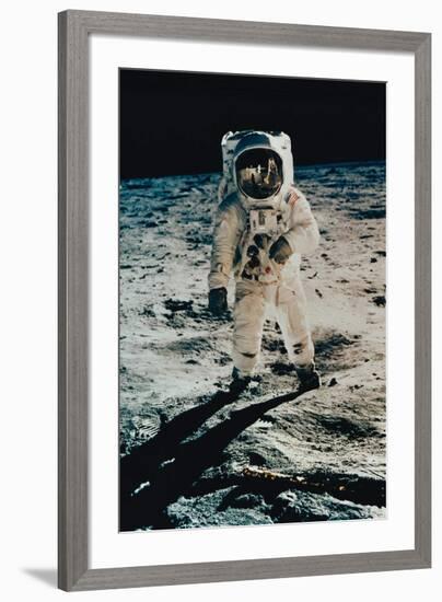 Astronaut Edwin Aldrin on the Moon, Apollo 11, July c.1969-null-Framed Art Print