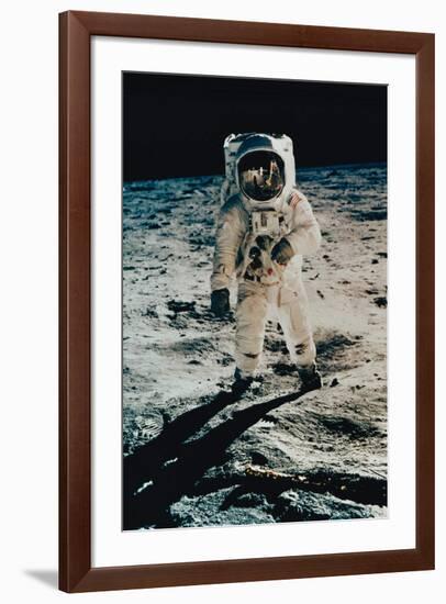 Astronaut Edwin Aldrin on the Moon, Apollo 11, July c.1969-null-Framed Art Print