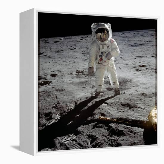 Astronaut Edwin 'Buzz' Aldrin Standing on the Moon after the Apollo 11 Landing, 20 July 1969-null-Framed Stretched Canvas