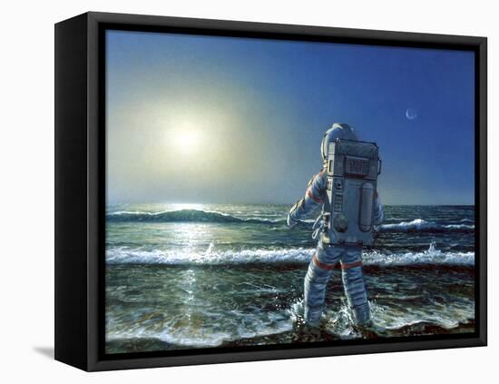 Astronaut Exploring An Alien Planet-Chris Butler-Framed Premier Image Canvas