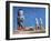 Astronaut Figurines Meeting Space Robot-null-Framed Photographic Print