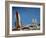 Astronaut Figurines Standing Beside Toy Rocket-null-Framed Photographic Print