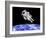 Astronaut Floating in Outer Space Above Planet Earth-null-Framed Art Print