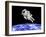 Astronaut Floating in Outer Space Above Planet Earth-null-Framed Art Print