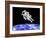 Astronaut Floating in Outer Space Above Planet Earth-null-Framed Art Print