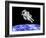 Astronaut Floating in Outer Space Above Planet Earth-null-Framed Art Print