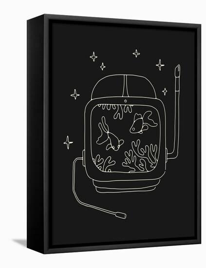 Astronaut Helmet in Water-Florent Bodart-Framed Premier Image Canvas