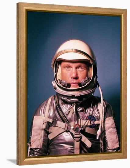 Astronaut John Glenn in a Mercury Program Pressure Suit and Helmet-Ralph Morse-Framed Premier Image Canvas