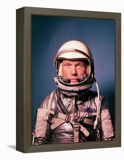 Astronaut John Glenn in a Mercury Program Pressure Suit and Helmet-Ralph Morse-Framed Premier Image Canvas