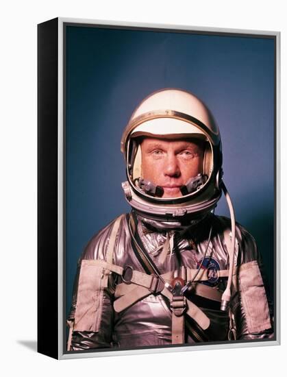 Astronaut John Glenn in a Mercury Program Pressure Suit and Helmet-Ralph Morse-Framed Premier Image Canvas