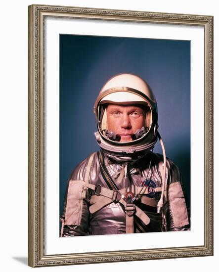 Astronaut John Glenn in a Mercury Program Pressure Suit and Helmet-Ralph Morse-Framed Premium Photographic Print