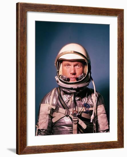 Astronaut John Glenn in a Mercury Program Pressure Suit and Helmet-Ralph Morse-Framed Premium Photographic Print