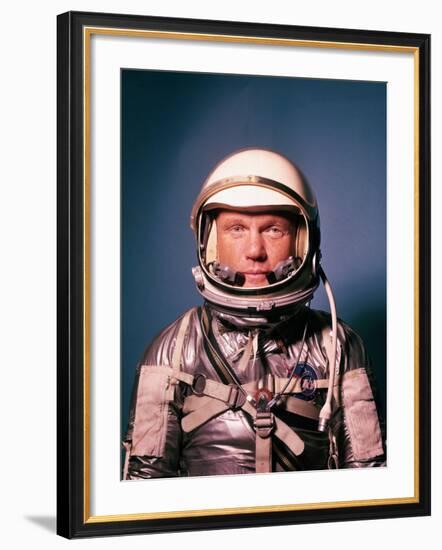 Astronaut John Glenn in a Mercury Program Pressure Suit and Helmet-Ralph Morse-Framed Premium Photographic Print