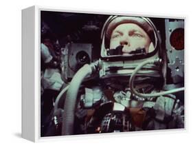 Astronaut John Glenn in Earth Orbit-null-Framed Stretched Canvas