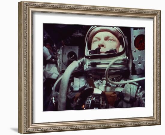 Astronaut John Glenn in Earth Orbit-null-Framed Photo