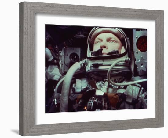 Astronaut John Glenn in Earth Orbit-null-Framed Photo