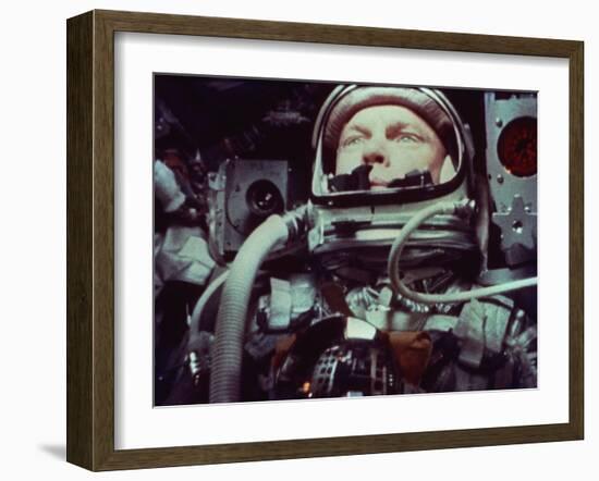 Astronaut John Glenn in Earth Orbit-null-Framed Photo