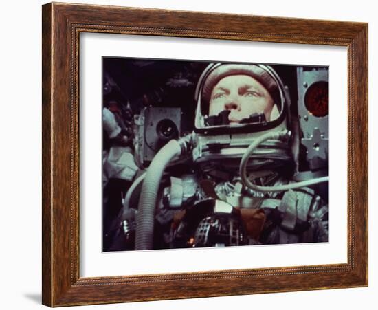 Astronaut John Glenn in Earth Orbit-null-Framed Photo