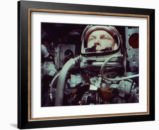 Astronaut John Glenn in Earth Orbit-null-Framed Photo