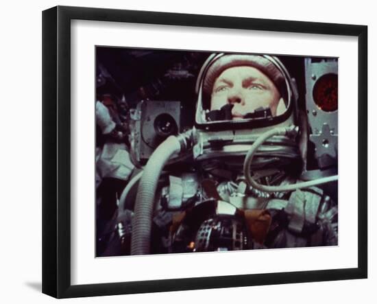 Astronaut John Glenn in Earth Orbit--Framed Photo