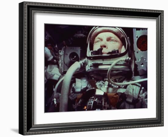 Astronaut John Glenn in Earth Orbit-null-Framed Photo