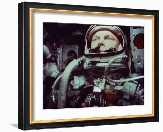 Astronaut John Glenn in Earth Orbit-null-Framed Photo