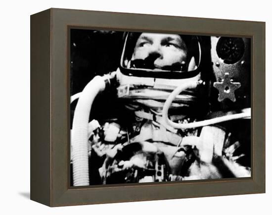 Astronaut John Glenn in His Space Capsule, February 20, 1962-null-Framed Stretched Canvas