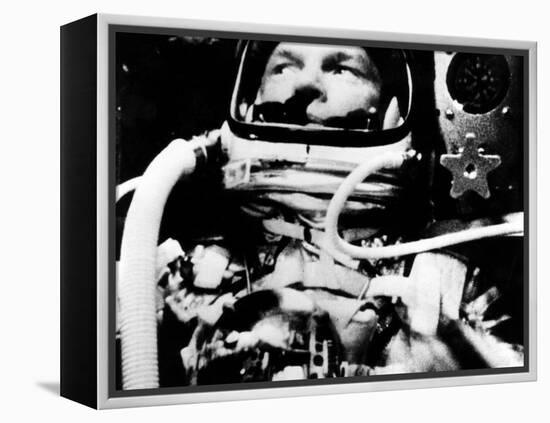 Astronaut John Glenn in His Space Capsule, February 20, 1962-null-Framed Stretched Canvas