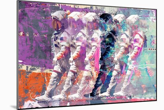 Astronaut Moonwalk, 2014 (mixed media on canvas)-Teis Albers-Mounted Giclee Print