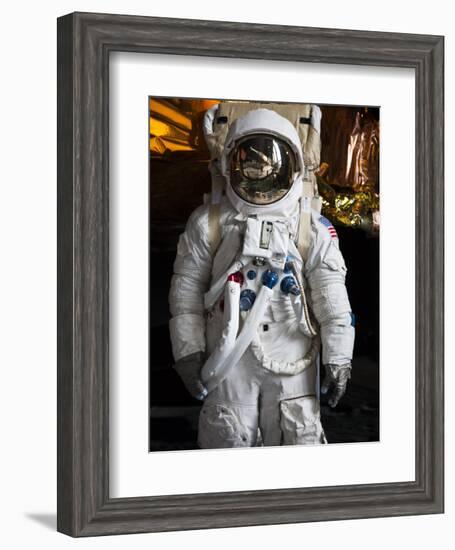 Astronaut Moonwalk Suit at the U.S. Space & Rocket Center, Huntsville, Alabama, USA-Walter Bibikow-Framed Photographic Print