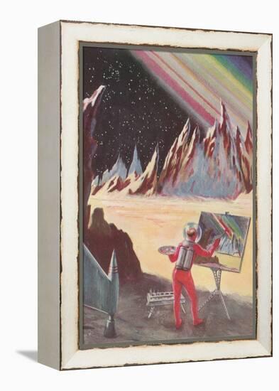 Astronaut Painting Martian Landscapte-null-Framed Stretched Canvas