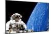 Astronaut Performing a Spacewalk-null-Mounted Photographic Print