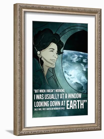 Astronaut Sally Ride Quote-Lynx Art Collection-Framed Art Print