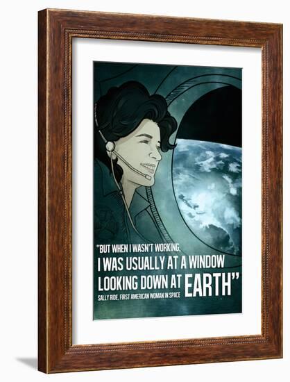 Astronaut Sally Ride Quote-Lynx Art Collection-Framed Art Print