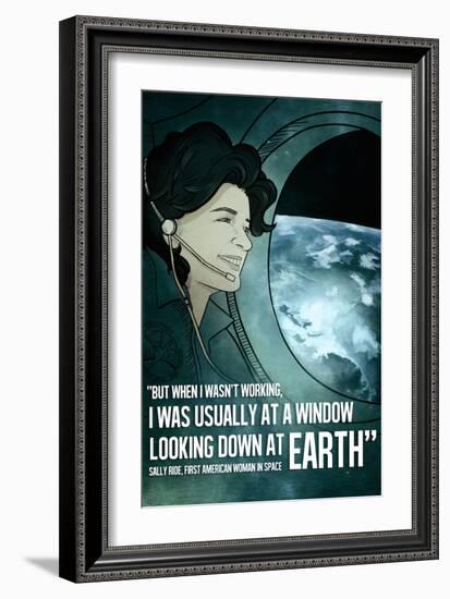 Astronaut Sally Ride Quote-Lynx Art Collection-Framed Art Print