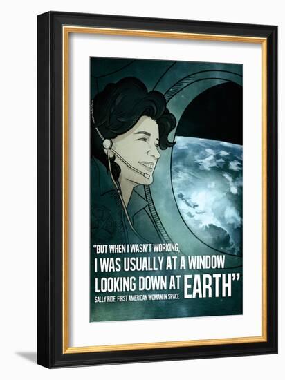 Astronaut Sally Ride Quote-Lynx Art Collection-Framed Art Print