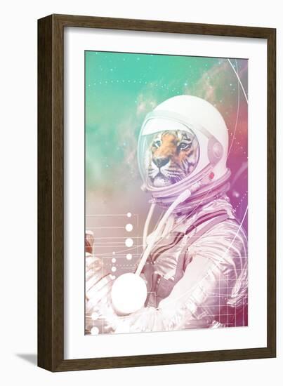 Astronaut Tiger-null-Framed Art Print