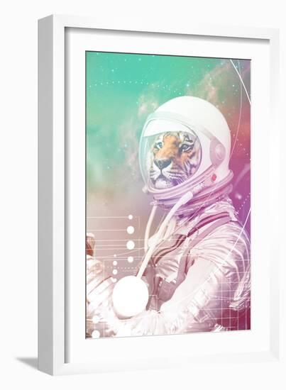 Astronaut Tiger-null-Framed Art Print